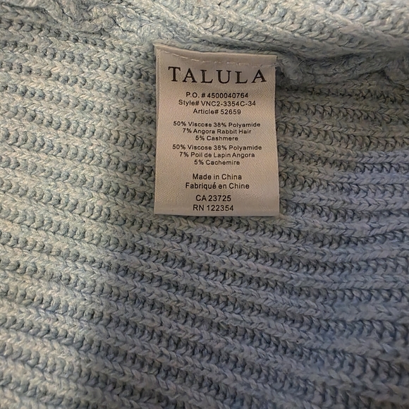 Talula Light Blue Ribbed Cardigan Sweater - Picture 3 of 3